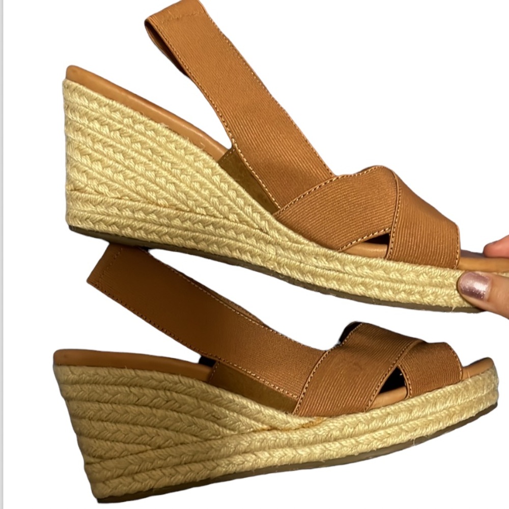 Kenneth Cole Gentle Souls | Espadrille wedges nude/tan | sling back | size 9